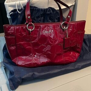 Coach Burgundy Patent Leather Bag